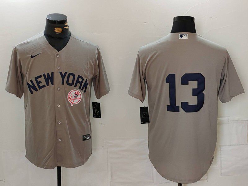 Men New York Yankees #13 No Name Grey Game 2024 Nike MLB Jersey style 8142->new york yankees->MLB Jersey